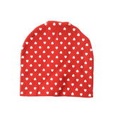 Autumn Winter Unisex Kids Printing Cotton Beanie Caps For Boys And Girls Heart Dot Baby Hats Bonnet Children's Accessories