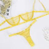 Ellolace Sexy Women's Underwear Lingerie Transparent Bra Low Cup Lace Underwear Set Lenceria Sexy Lingerie Set Bra And Panty Set