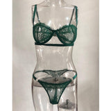 Ellolace Sexy Women's Underwear Lingerie Transparent Bra Low Cup Lace Underwear Set Lenceria Sexy Lingerie Set Bra And Panty Set