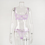 Ellolace Sexy Women's Underwear Lingerie Transparent Bra Low Cup Lace Underwear Set Lenceria Sexy Lingerie Set Bra And Panty Set