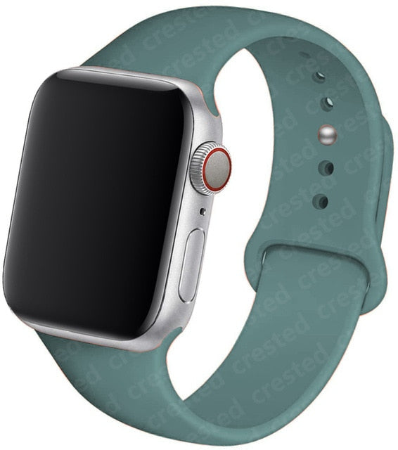 Silicone Strap For Apple Watch band 44mm 40mm 38mm 42mm Rubber belt correa wristband Sport bracelet iWatch serie 3 4 5 se 6 band