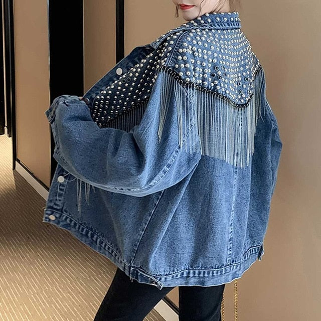 Women Overcoat Beaded Geometric 2020 Autumn Winter Long Sleeves V-Neck Vintage Ladies Outwear Overcoats  Retro Chic Female Coats
