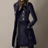 Women Overcoat Beaded Geometric 2020 Autumn Winter Long Sleeves V-Neck Vintage Ladies Outwear Overcoats  Retro Chic Female Coats