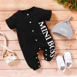 PatPat 2020 Hot Sale Autumn Winter Baby Boy MINI BOSS Baby Rompers with Hat Baby Girl Boy One Pieces Jumpsuits Baby Clothing