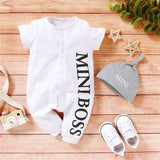 PatPat 2020 Hot Sale Autumn Winter Baby Boy MINI BOSS Baby Rompers with Hat Baby Girl Boy One Pieces Jumpsuits Baby Clothing
