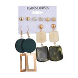 Hot Sale Fashion Bohemian Earrings Set For Women Round Geometric Drop Earring 2020 Pearl Earrings Set Female Fashion Jewelry