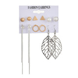Hot Sale Fashion Bohemian Earrings Set For Women Round Geometric Drop Earring 2020 Pearl Earrings Set Female Fashion Jewelry