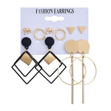 Hot Sale Fashion Bohemian Earrings Set For Women Round Geometric Drop Earring 2020 Pearl Earrings Set Female Fashion Jewelry