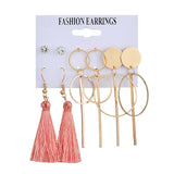 Hot Sale Fashion Bohemian Earrings Set For Women Round Geometric Drop Earring 2020 Pearl Earrings Set Female Fashion Jewelry