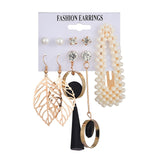 Hot Sale Fashion Bohemian Earrings Set For Women Round Geometric Drop Earring 2020 Pearl Earrings Set Female Fashion Jewelry