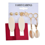 Hot Sale Fashion Bohemian Earrings Set For Women Round Geometric Drop Earring 2020 Pearl Earrings Set Female Fashion Jewelry