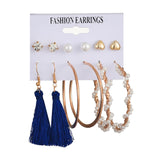 Hot Sale Fashion Bohemian Earrings Set For Women Round Geometric Drop Earring 2020 Pearl Earrings Set Female Fashion Jewelry