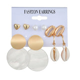 Hot Sale Fashion Bohemian Earrings Set For Women Round Geometric Drop Earring 2020 Pearl Earrings Set Female Fashion Jewelry