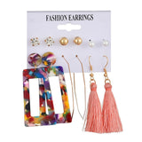 Hot Sale Fashion Bohemian Earrings Set For Women Round Geometric Drop Earring 2020 Pearl Earrings Set Female Fashion Jewelry