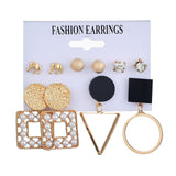 Hot Sale Fashion Bohemian Earrings Set For Women Round Geometric Drop Earring 2020 Pearl Earrings Set Female Fashion Jewelry
