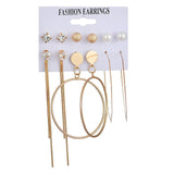 Hot Sale Fashion Bohemian Earrings Set For Women Round Geometric Drop Earring 2020 Pearl Earrings Set Female Fashion Jewelry