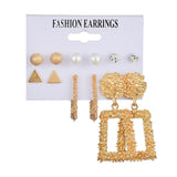 Hot Sale Fashion Bohemian Earrings Set For Women Round Geometric Drop Earring 2020 Pearl Earrings Set Female Fashion Jewelry