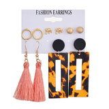 Hot Sale Fashion Bohemian Earrings Set For Women Round Geometric Drop Earring 2020 Pearl Earrings Set Female Fashion Jewelry