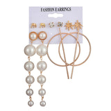 Hot Sale Fashion Bohemian Earrings Set For Women Round Geometric Drop Earring 2020 Pearl Earrings Set Female Fashion Jewelry