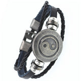 DGW Multilayer Bracelet Men Casual Fashion Braided Leather Bracelets For Women Wood Bead Bracelet Punk Rock Men Jewelry