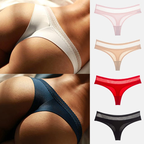 Hot Erotic Porno Thong Women Sexy Bikini G-String French Lace Fabric Panties Underwear Seamless Briefs Underpants Femme Lingerie