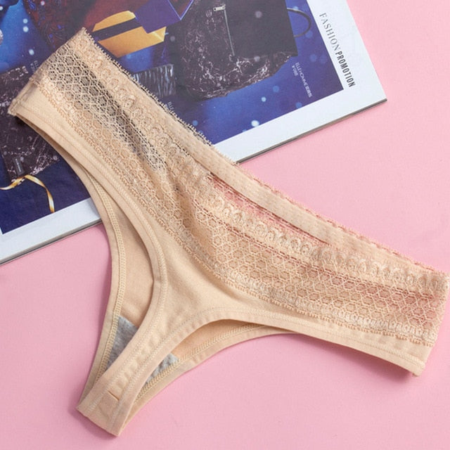Hot Erotic Porno Thong Women Sexy Bikini G-String French Lace Fabric Panties Underwear Seamless Briefs Underpants Femme Lingerie