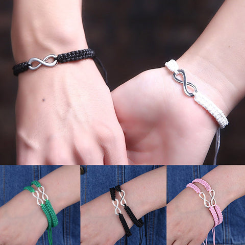 JUJIE Fashion Couple Bracelets For Women Charm Infinity Bracelets 2Pcs/Set Handmade Love Bracelet Jewelry Wholesale/Dropshipping