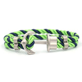 Men Anchor Bracelet  Made of Nylon in Navy Blue und Anchor Made of Brass