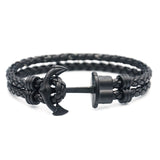 Men Anchor Bracelet  Made of Nylon in Navy Blue und Anchor Made of Brass