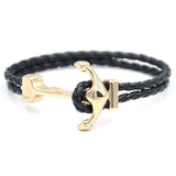 Men Anchor Bracelet  Made of Nylon in Navy Blue und Anchor Made of Brass