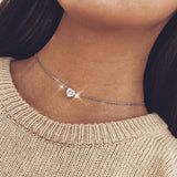 2020 New Female Fashion Crystal Heart Necklace Pendant  Short Gold Chain Necklace Pendant Necklace Charm Gifts girlfriends