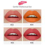 New Type 4pcs Cigarette Shape Lipstick Matte Waterproof Matt Long-lasting Smoke Tube lipstick Velvet Red Lip Tint Makeup TSLM1