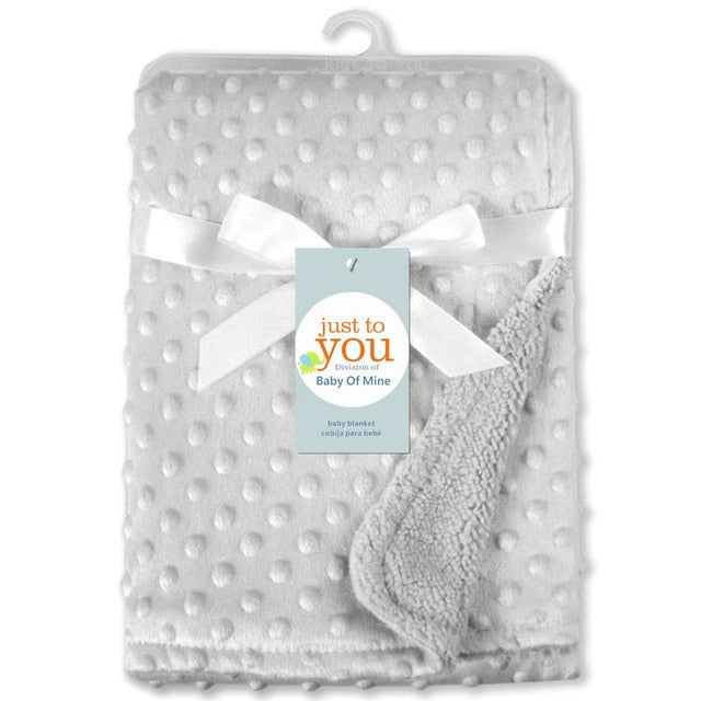 Baby Blanket & Swaddling Newborn Thermal Soft Fleece Blanket Winter Solid Bedding Set Cotton Quilt  Infant Bedding Swaddle Wrap