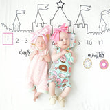 Newborn baby Monthly Growth Milestone Blanket photography props Background Cloth Commemorate Rug