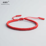 AMIU 41 Colors Tibetan Buddhist Love Lucky Charm Tibetan Bracelets & Bangles For Women Men Handmade Knots Rope Budda Bracelet