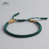 AMIU 41 Colors Tibetan Buddhist Love Lucky Charm Tibetan Bracelets & Bangles For Women Men Handmade Knots Rope Budda Bracelet