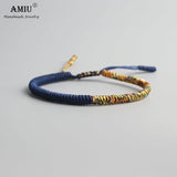 AMIU 41 Colors Tibetan Buddhist Love Lucky Charm Tibetan Bracelets & Bangles For Women Men Handmade Knots Rope Budda Bracelet