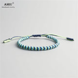 AMIU 41 Colors Tibetan Buddhist Love Lucky Charm Tibetan Bracelets & Bangles For Women Men Handmade Knots Rope Budda Bracelet
