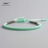 AMIU 41 Colors Tibetan Buddhist Love Lucky Charm Tibetan Bracelets & Bangles For Women Men Handmade Knots Rope Budda Bracelet