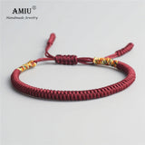 AMIU 41 Colors Tibetan Buddhist Love Lucky Charm Tibetan Bracelets & Bangles For Women Men Handmade Knots Rope Budda Bracelet