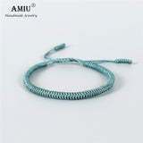 AMIU 41 Colors Tibetan Buddhist Love Lucky Charm Tibetan Bracelets & Bangles For Women Men Handmade Knots Rope Budda Bracelet