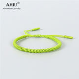 AMIU 41 Colors Tibetan Buddhist Love Lucky Charm Tibetan Bracelets & Bangles For Women Men Handmade Knots Rope Budda Bracelet