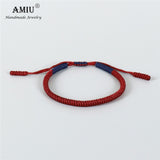AMIU 41 Colors Tibetan Buddhist Love Lucky Charm Tibetan Bracelets & Bangles For Women Men Handmade Knots Rope Budda Bracelet