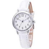 Japan Quartz Movement Arabic Numbers Easy Reading Leather Straps Lady Women Watch Candy Color Simple Dial