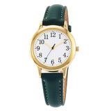 Japan Quartz Movement Arabic Numbers Easy Reading Leather Straps Lady Women Watch Candy Color Simple Dial