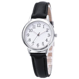 Japan Quartz Movement Arabic Numbers Easy Reading Leather Straps Lady Women Watch Candy Color Simple Dial