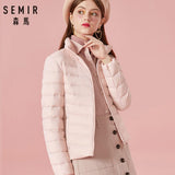 SEMIR 2020 Winter Down Jacket Women Short Jackets New 90 Down Hooded Warm Slim Winter Coat for Female Casual Tops winter jacket