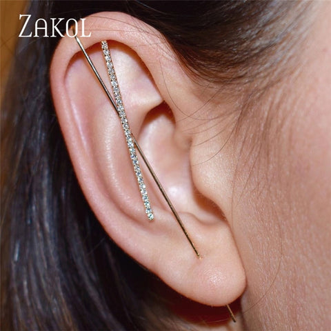 ZAKOL New Hot Cubic Zirconia Crystal Stud Earrings Accessories for Women Girl Wedding Party Dinner Dress Jewelry FSEP3047