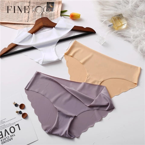 FINETOO Seamless Panty Set Underwear Female Comfort Intimates 2Pcs/lot Fashion Female Low-Rise Briefs 8 Colors Ladies Lingerie