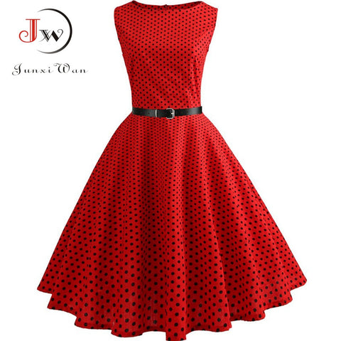 Summer Womens Dresses 2020 Casual Floral Retro Vintage 50s 60s Robe Rockabilly Swing Pinup Vestidos Valentines Day Party Dress